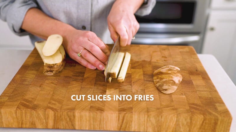 How to Cut Potatoes into Fries | Cut the slices into fries