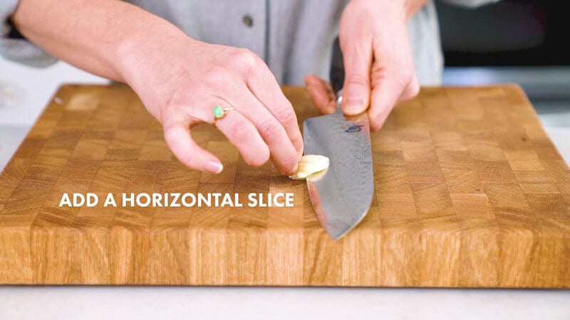How to mince garlic | Cut a horizontal slice