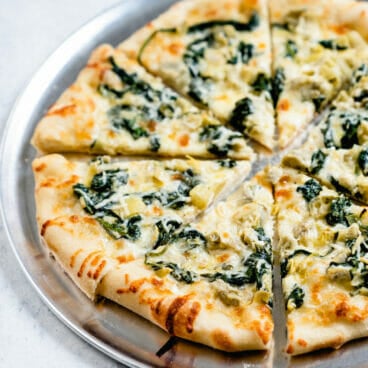 Spinach artichoke pizza