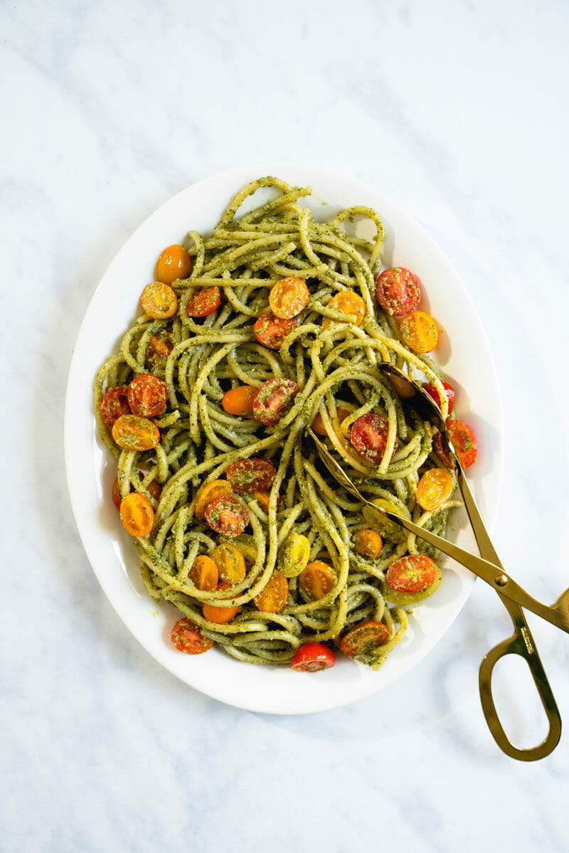 Vegan pesto pasta