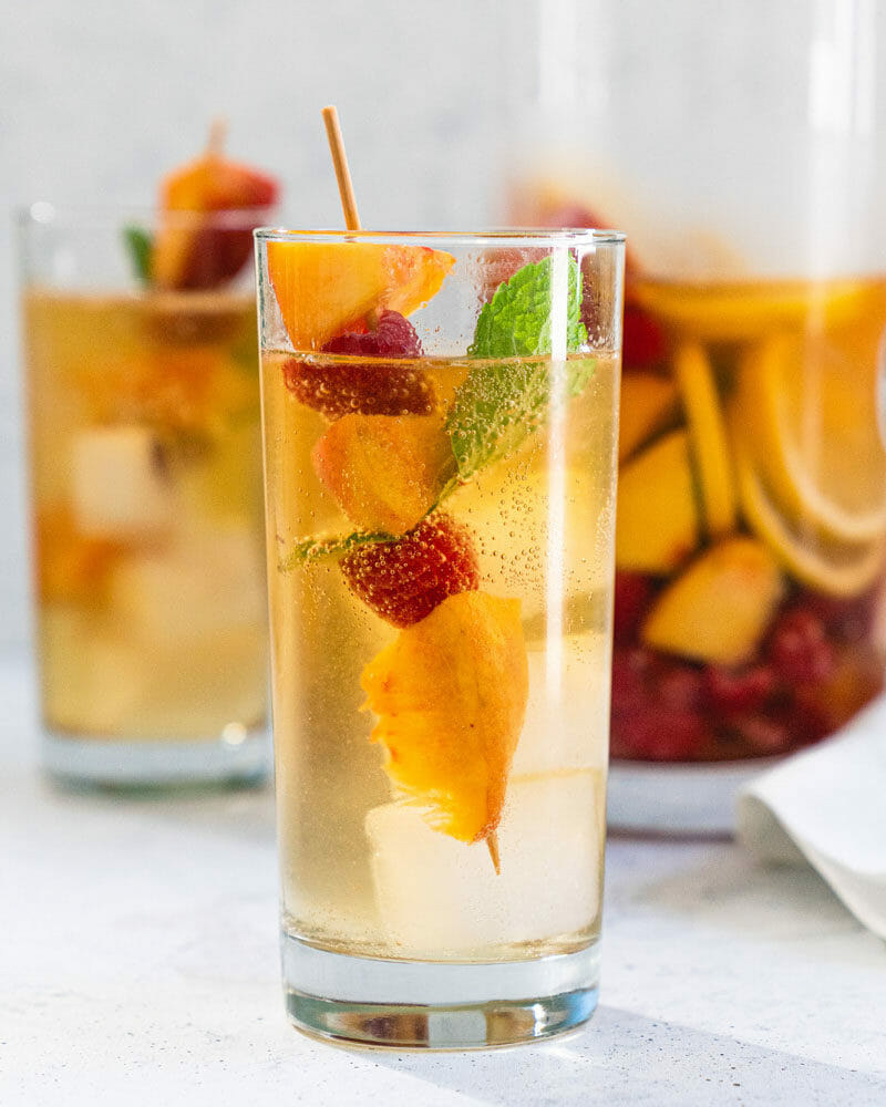 Easy peach sangria