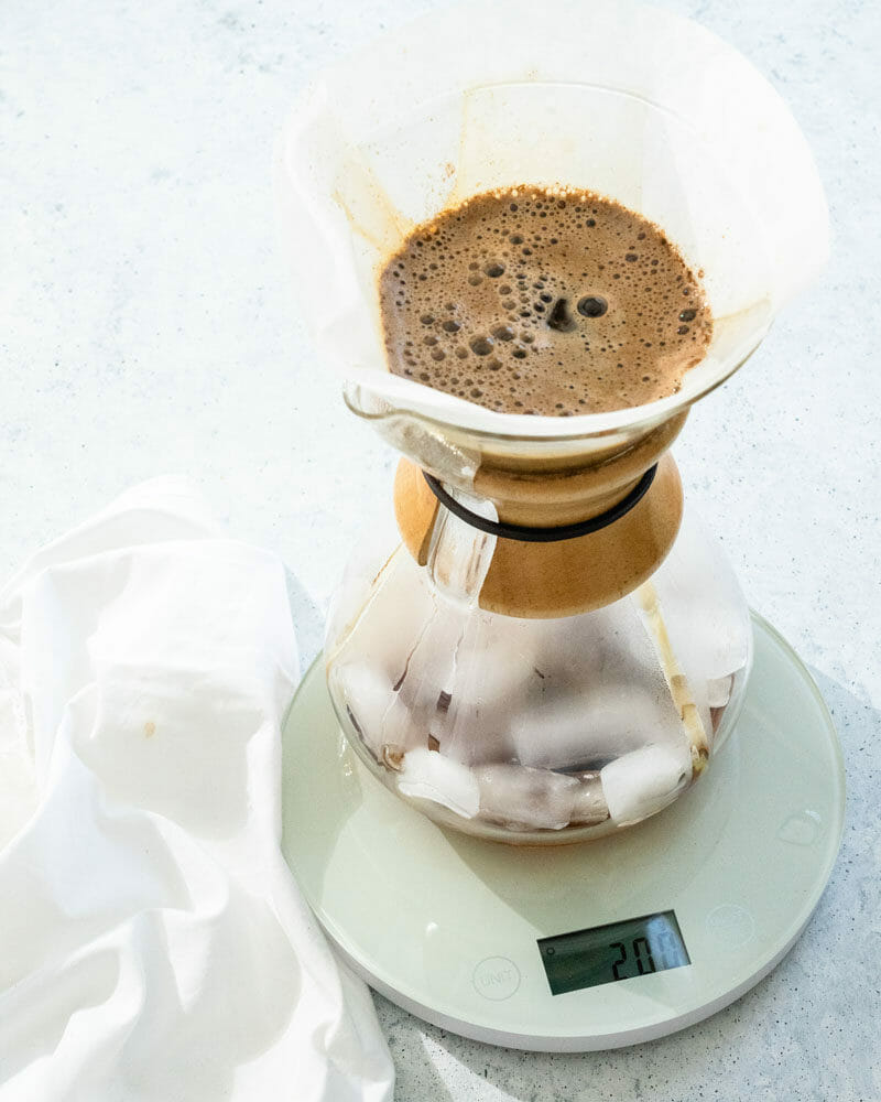 Pour over iced coffee