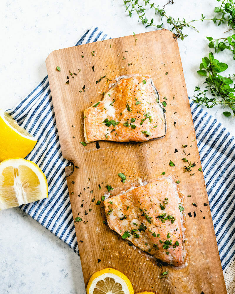 Cedar plank salmon