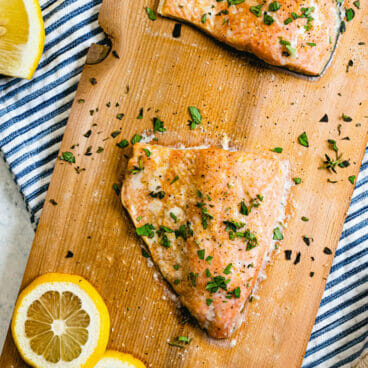 Cedar plank salmon