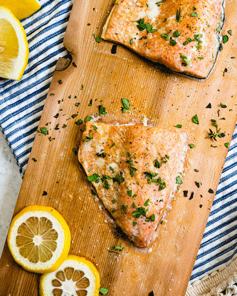 Cedar plank salmon