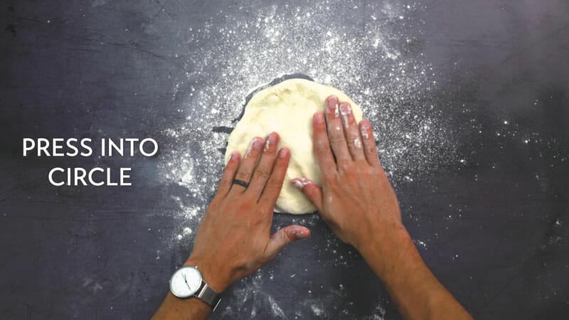 How to stretch pizza dough step 2