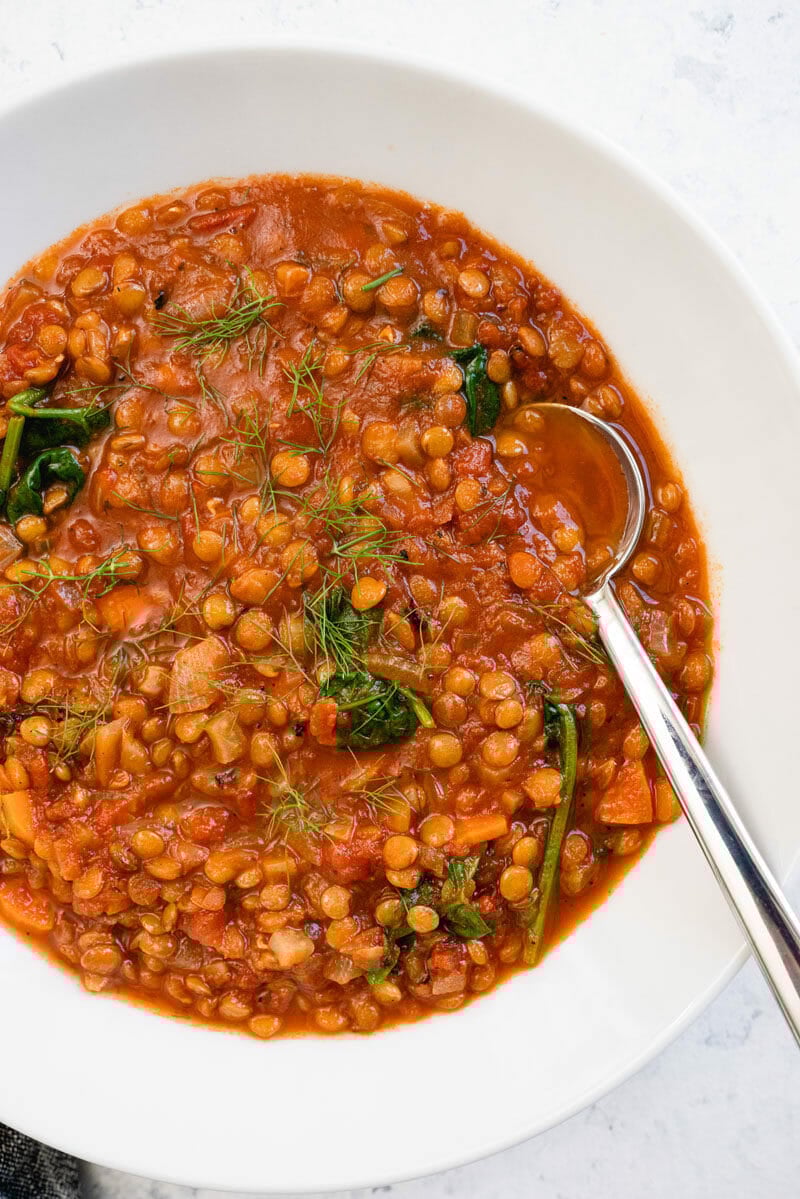 Instant pot lentil soup