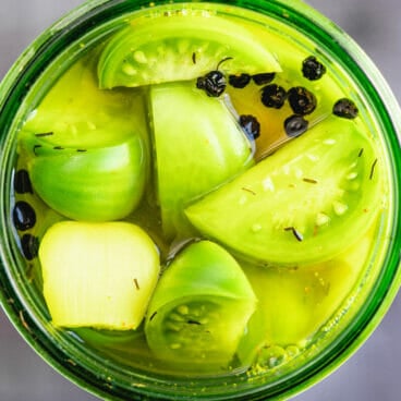 Pickled green tomatoes