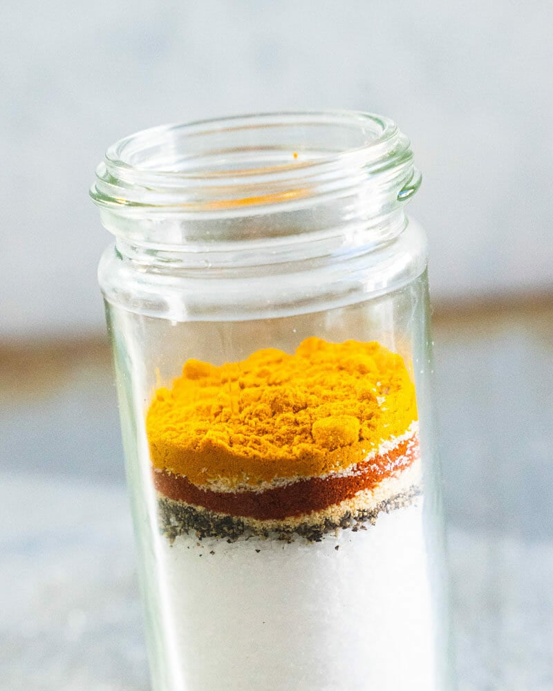 Seasoned salt recipe in jar. 