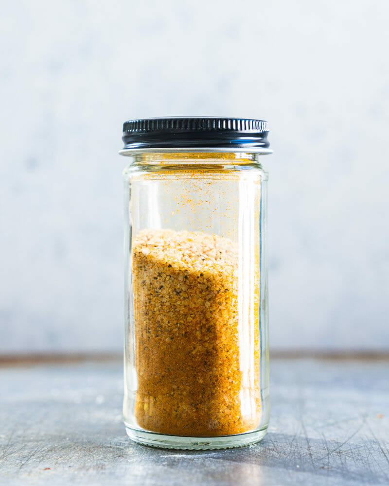 Seasoned salt in jar. 