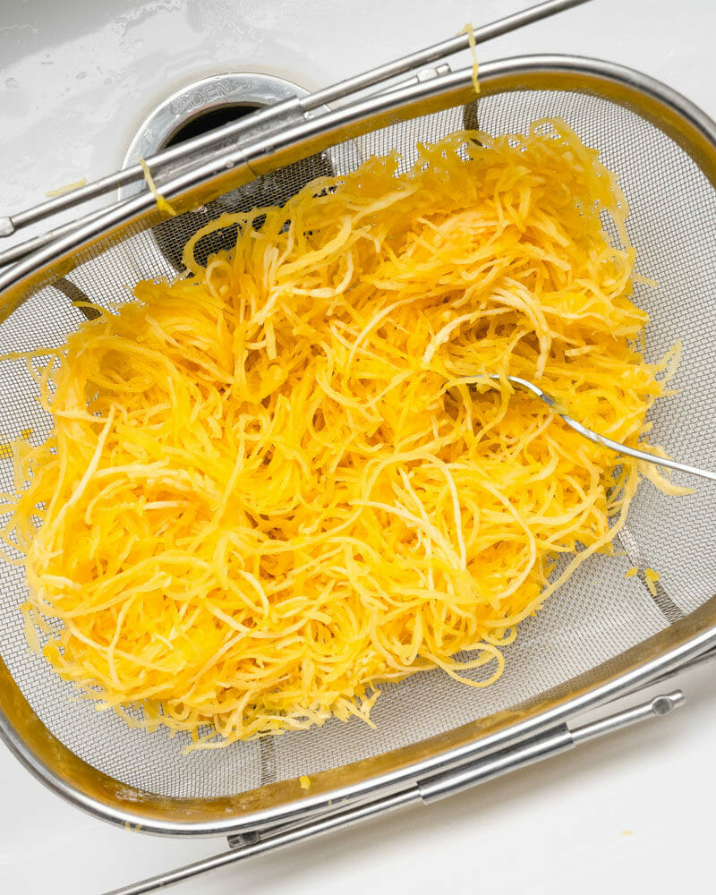 Drain the spaghetti squash