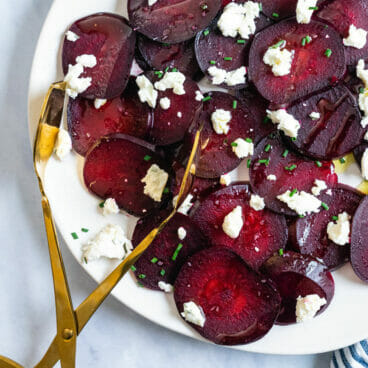 Roasted beets with goat cheese