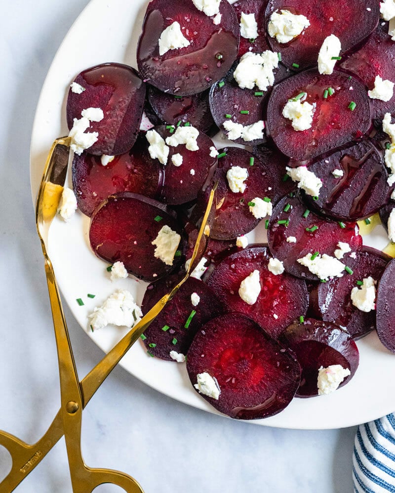 Roasted beets with goat cheese