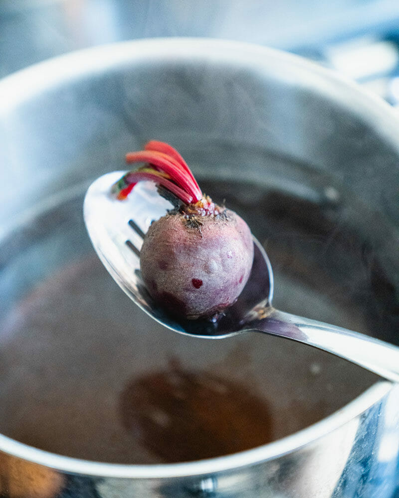 Boiling beets