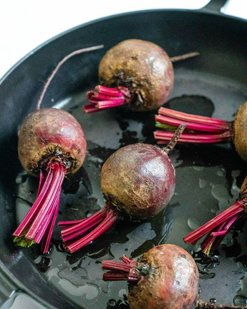 Step 2: Rub the beets with olive oil. 
