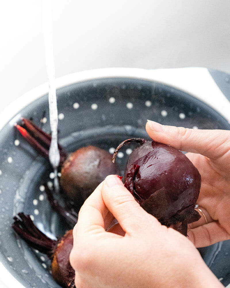 Peeling beets