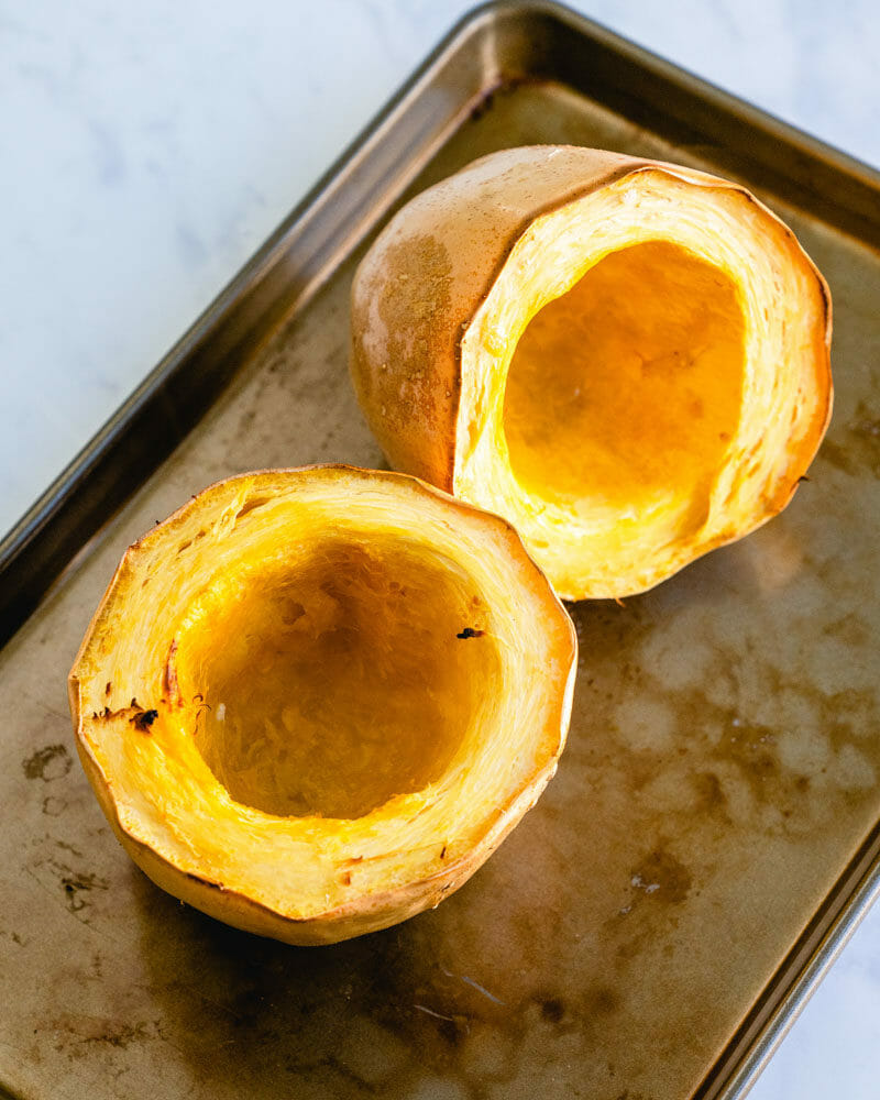 Roast the spaghetti squash at 400 degrees for 40 minutes