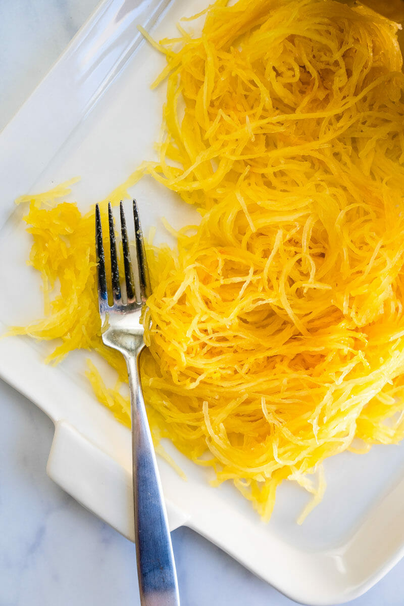 Scrape the spaghetti squash into strands