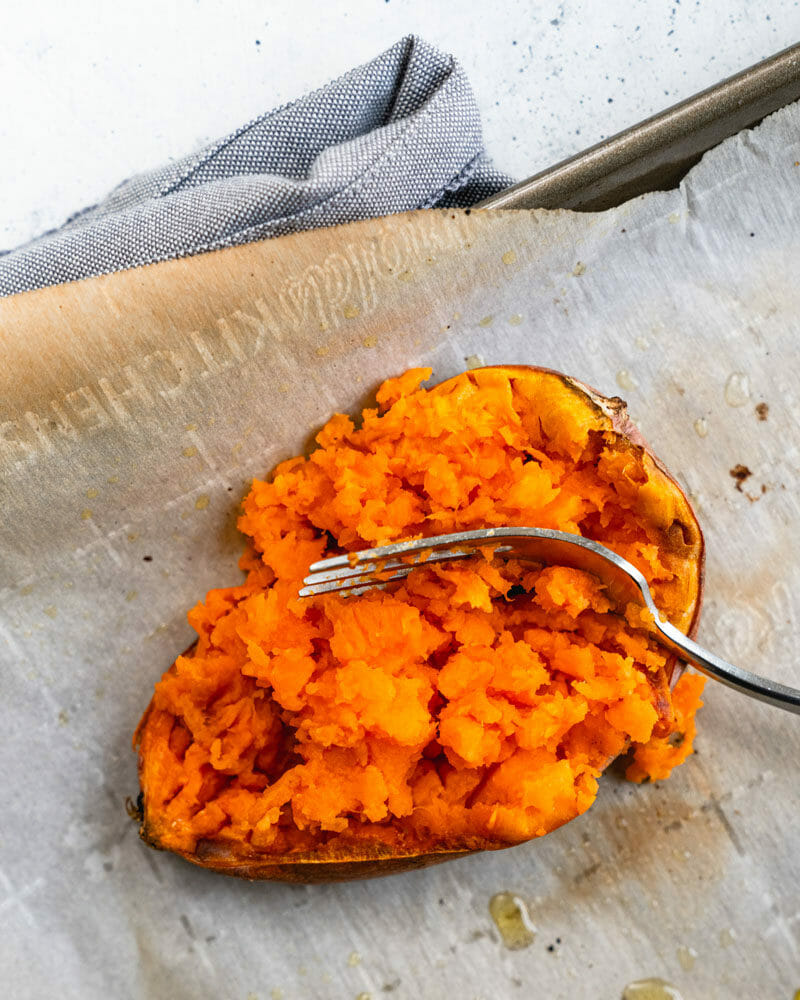 Quick baked sweet potato