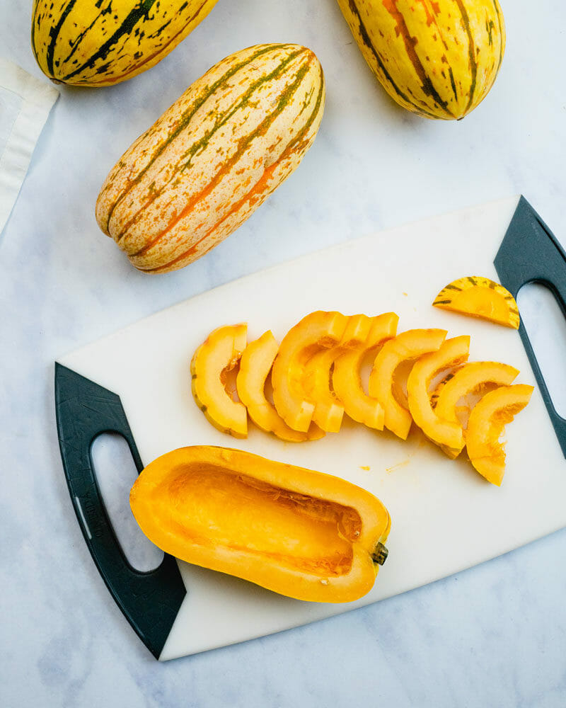 How to cut delicata squash