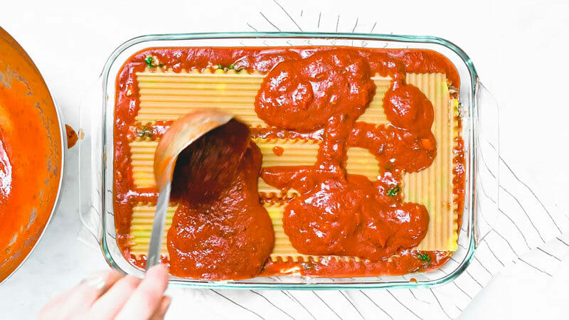 Layering lasagna