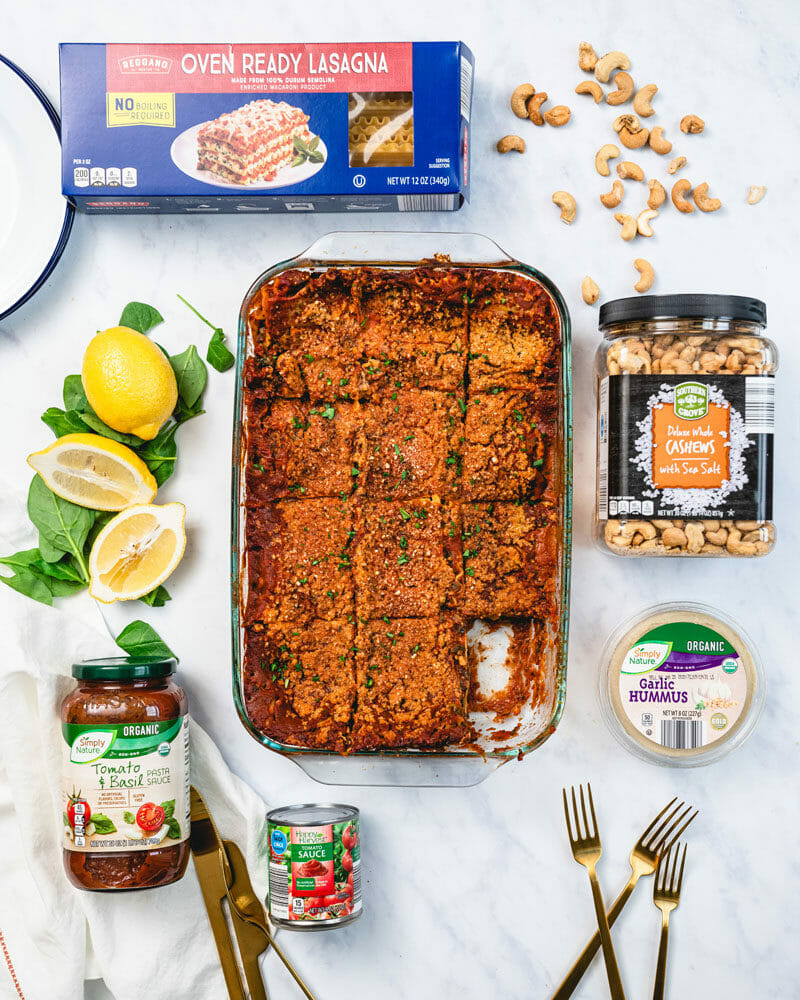 Dairy free lasagna ingredients