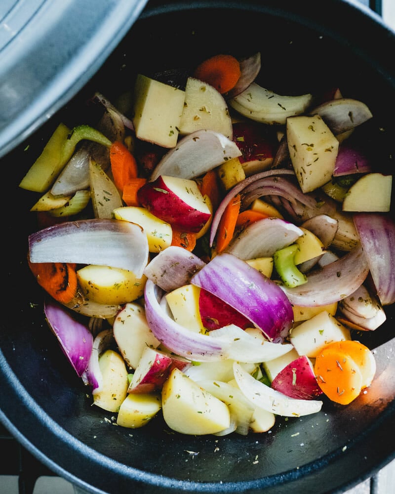 Vegetables in pot