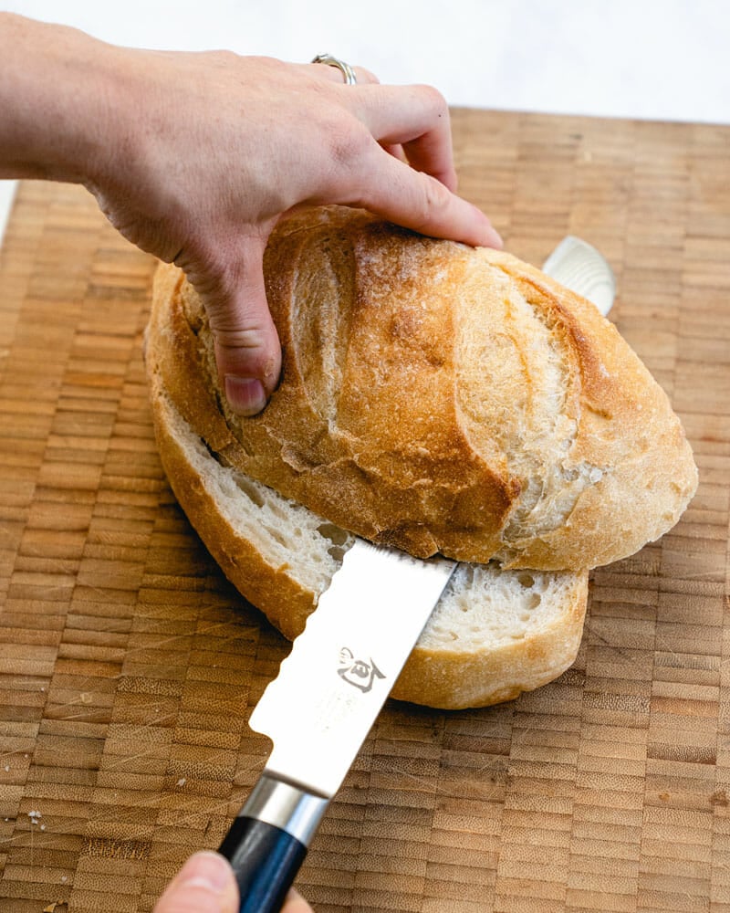 Slice the French bread lengthwise