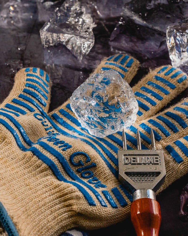 Shape the ice with an ice pick