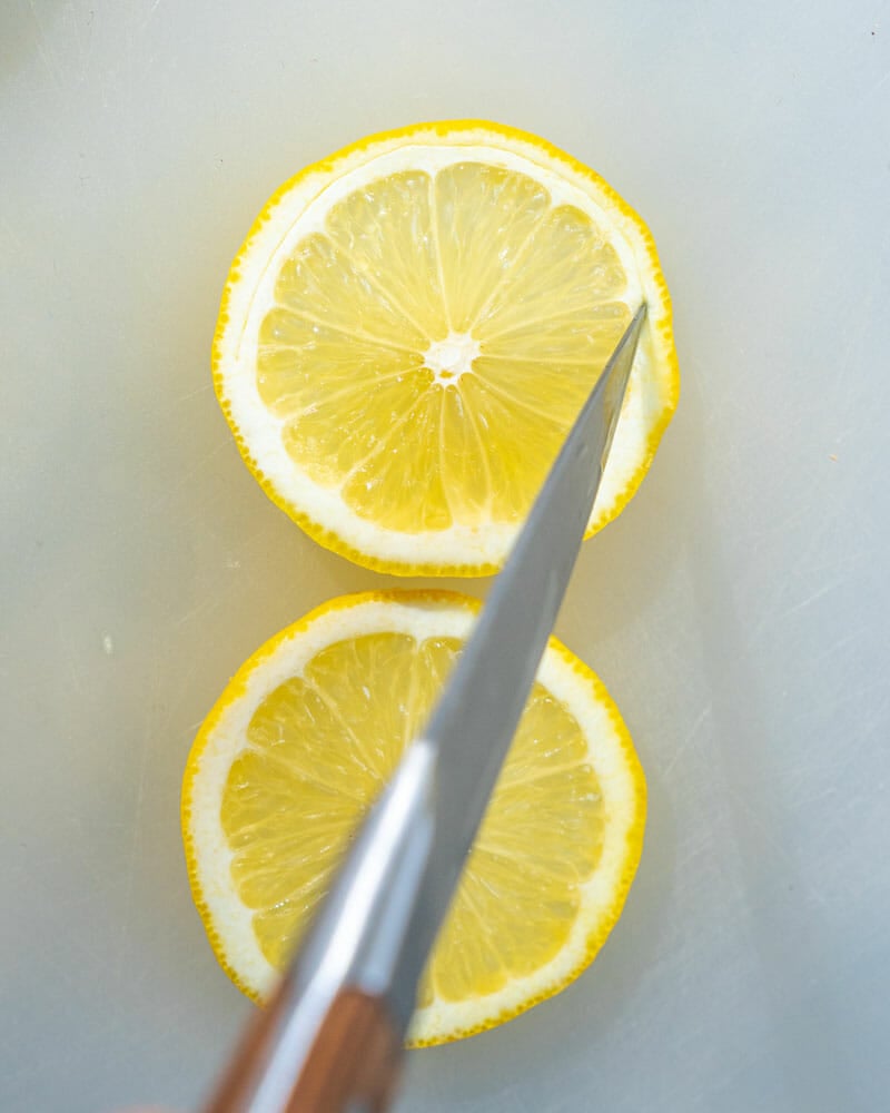 Cutting a lemon