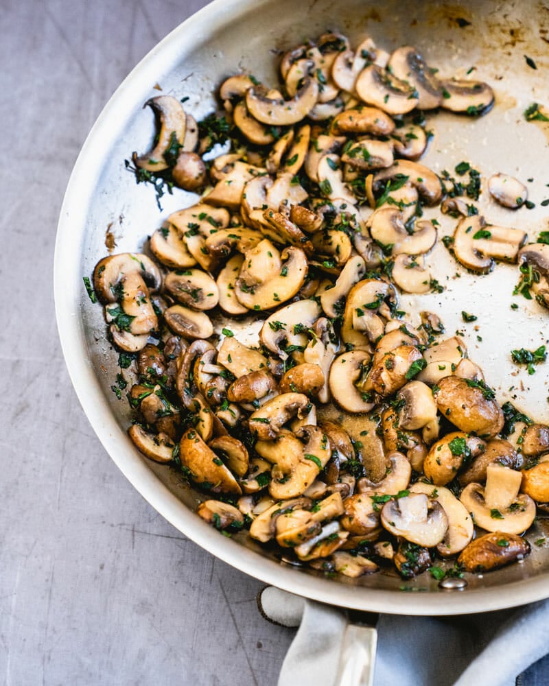 Mushrooms in pan