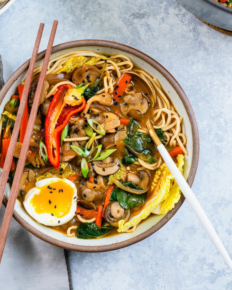 Soft boiled egg on ramen