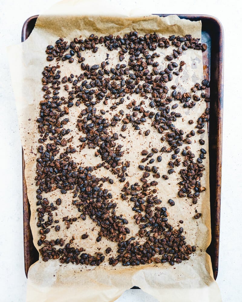 Roasted black beans