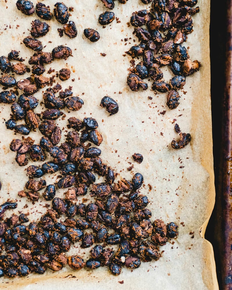 Roasted black beans