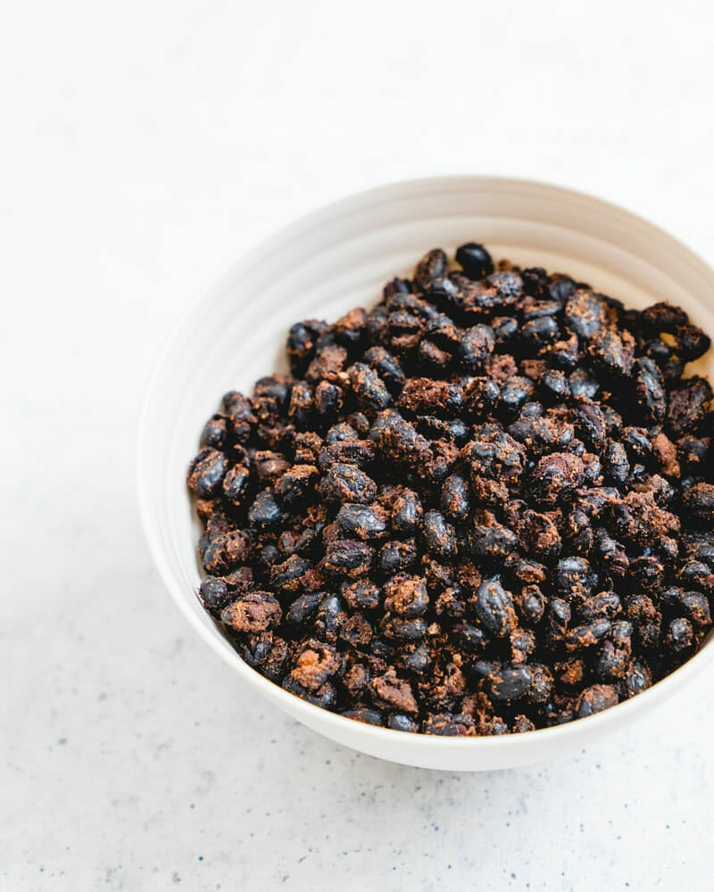 Roasted black beans