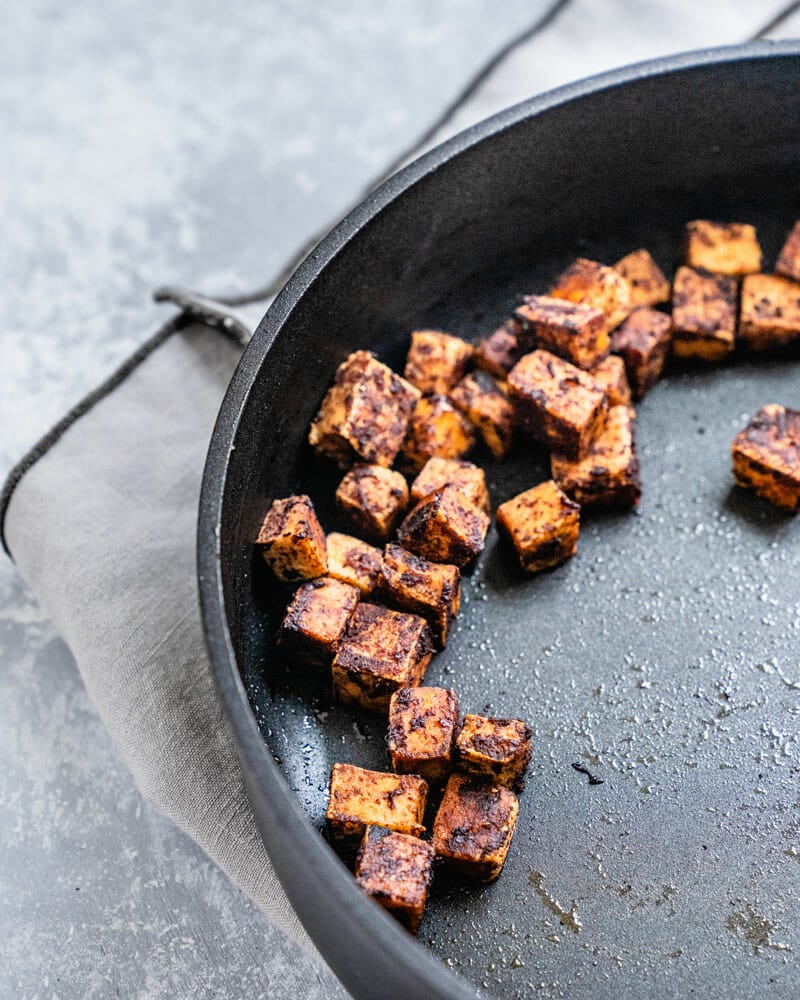 Tofu in pan