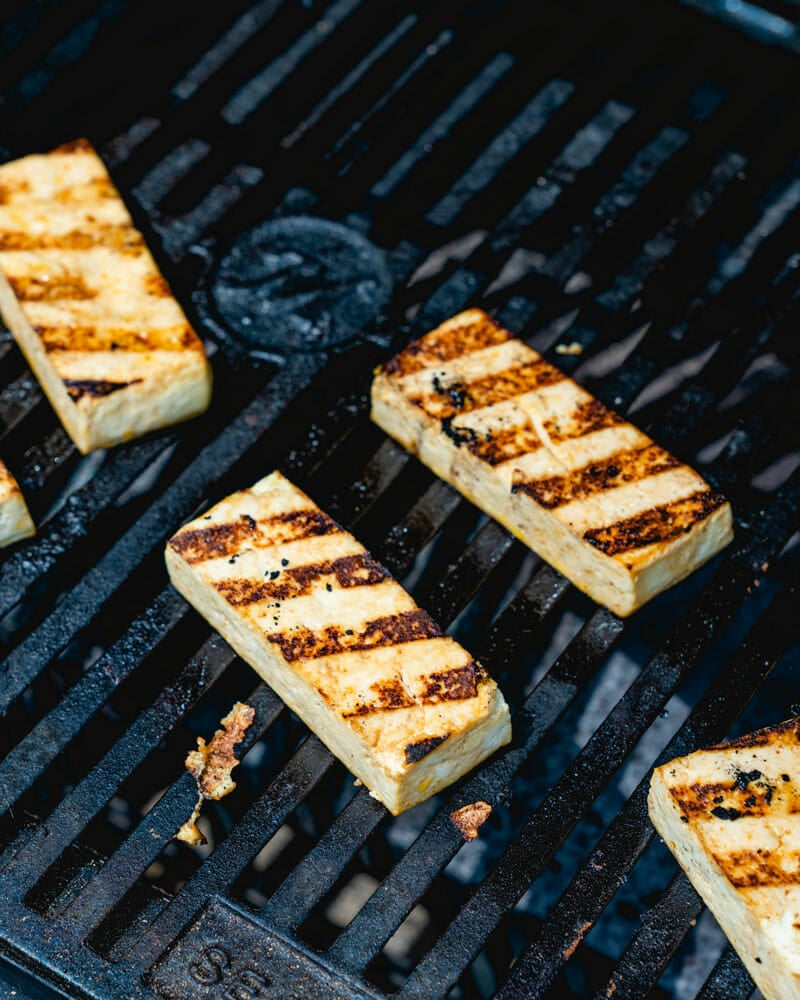 Step 3: Grill the tofu. 