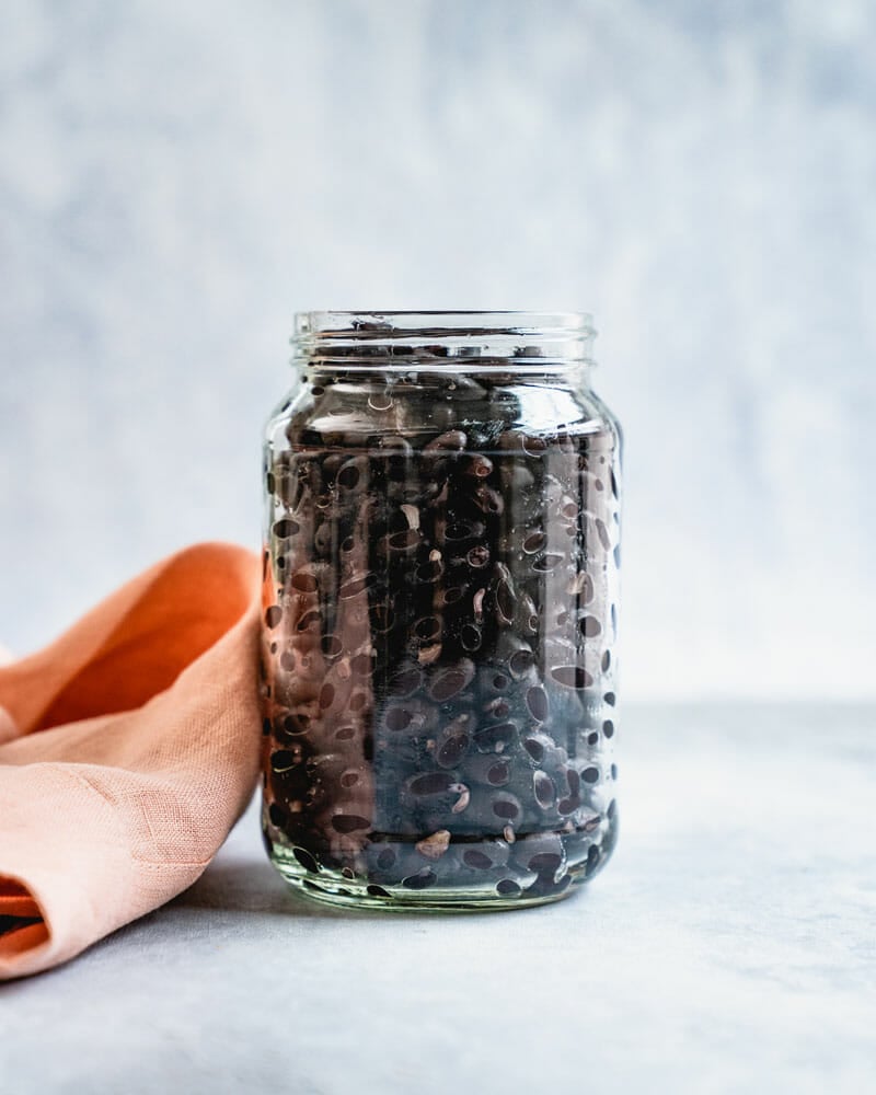 Black beans in jar