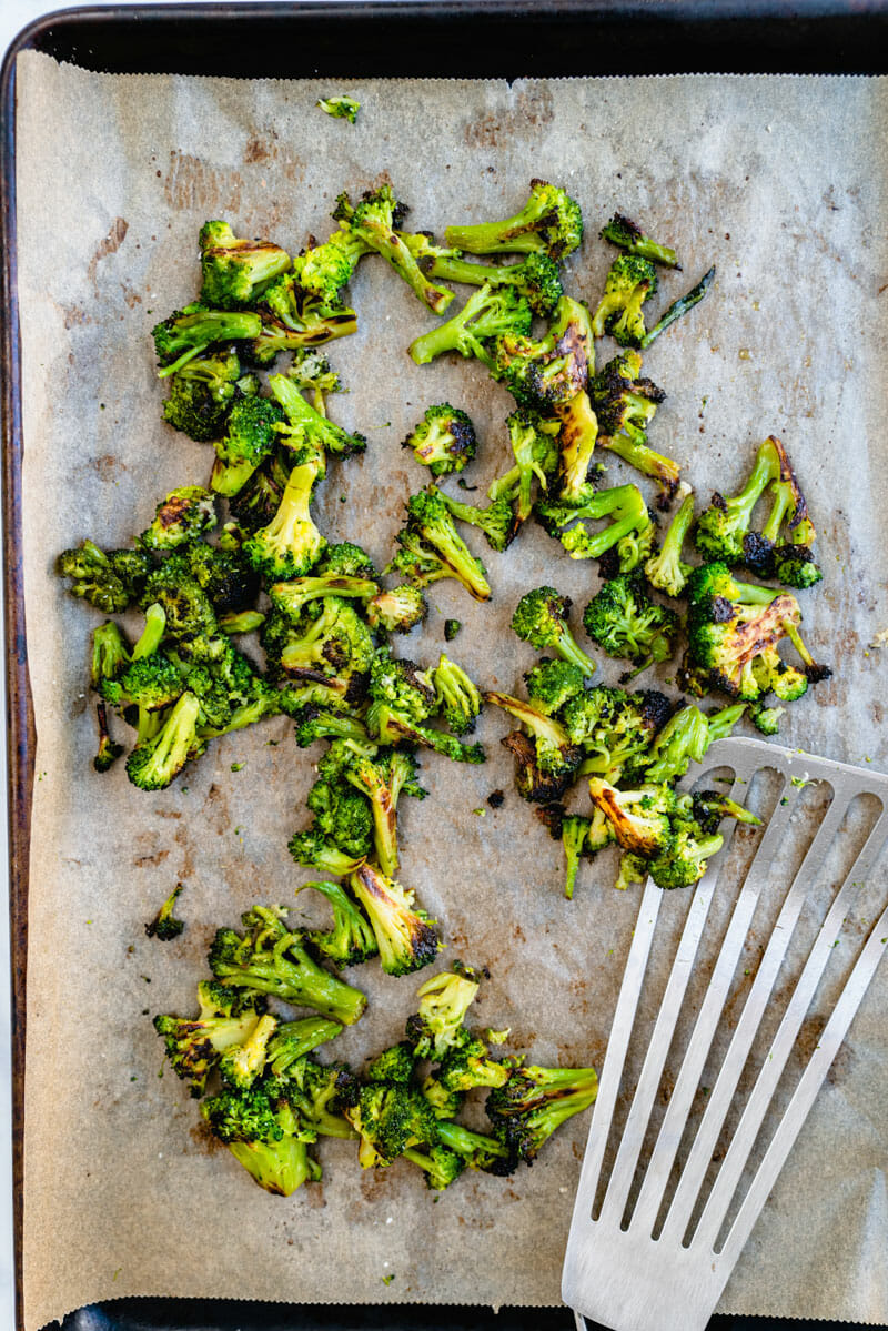 Roasted frozen broccoli