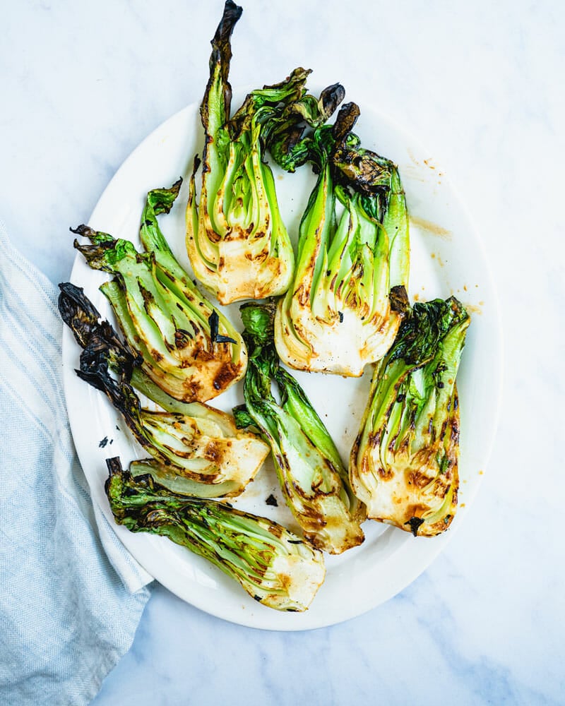 Grilled bok choy