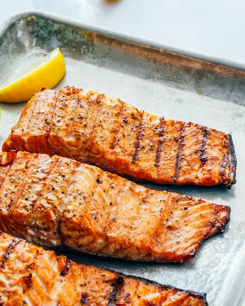 Grilling Marinated Salmon