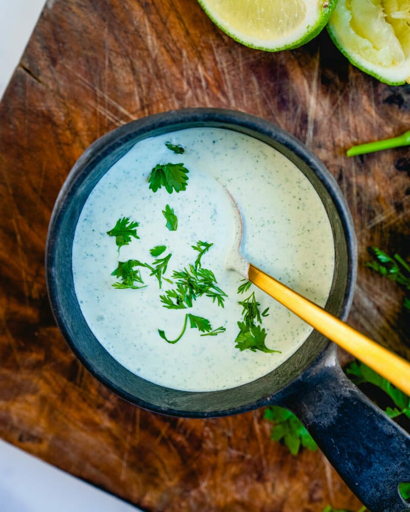 Cilantro lime crema