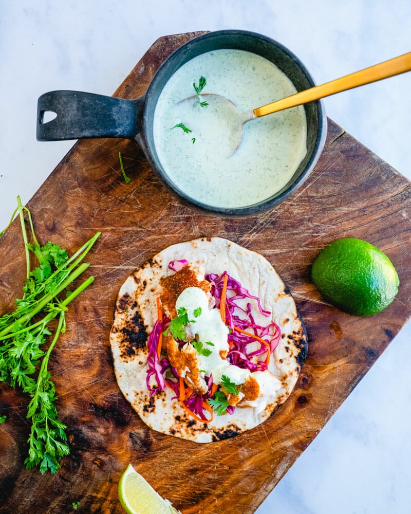 Cilantro lime crema