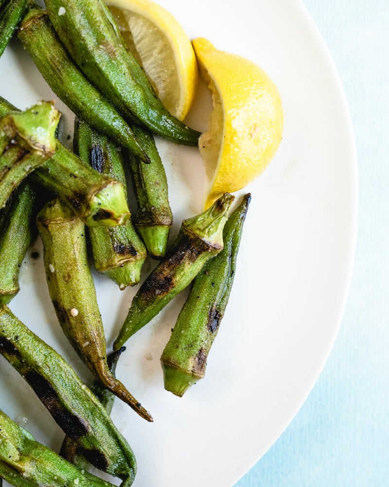Grilled okra