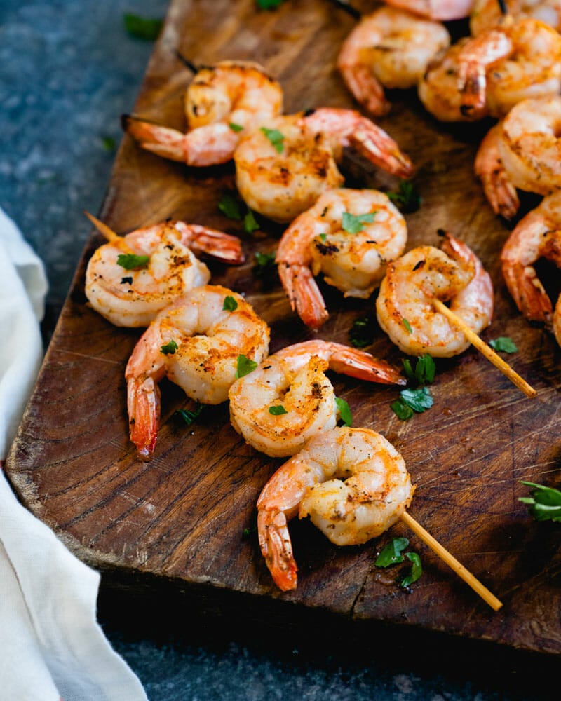 Grilled shrimp skewers