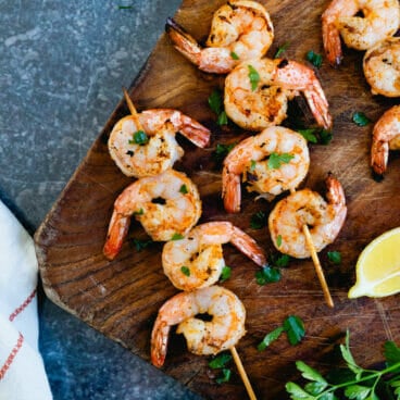 Grilled shrimp skewers