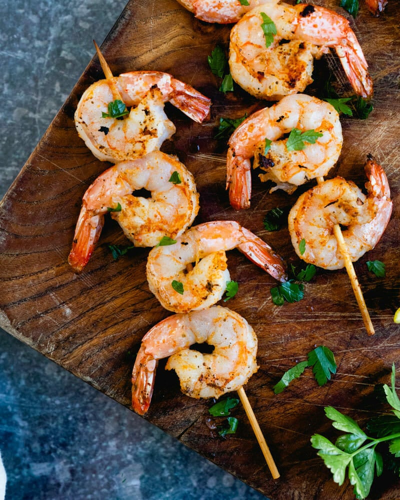 Grilled shrimp skewers