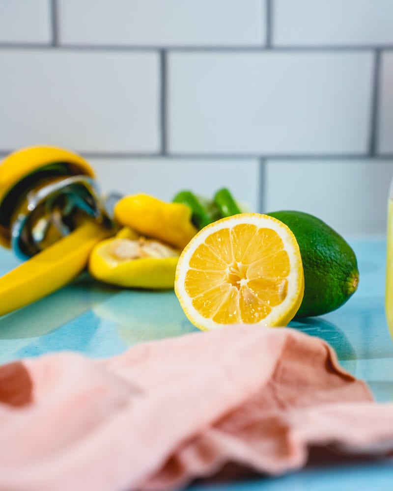 Step 1: Juice the limes and lemons. 