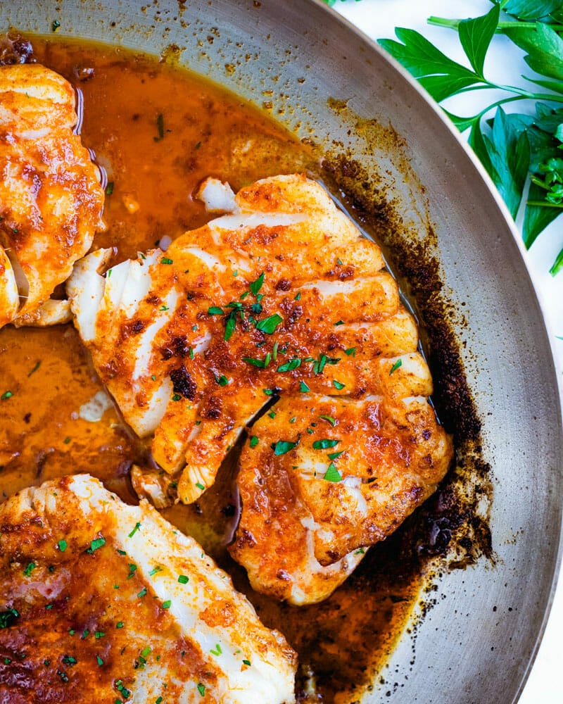 Pan fried cod