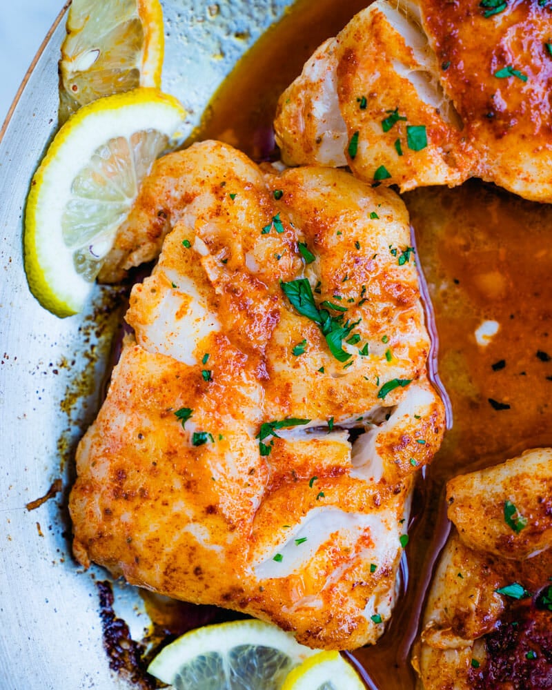 Pan fried cod